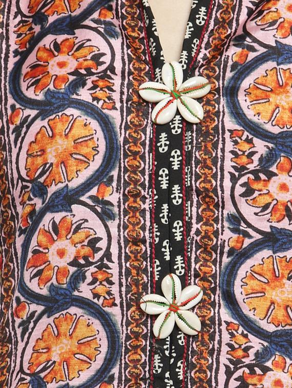 Layered silk blend kurta - 15609742 - Zoom Image - 4