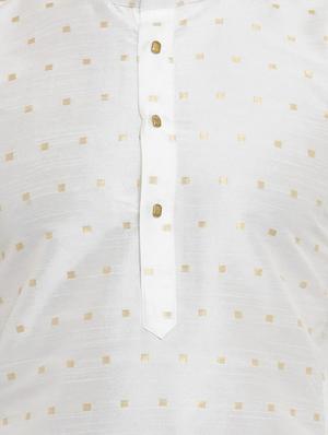 white dupion long kurta - 15609790 - Standard Image - 4