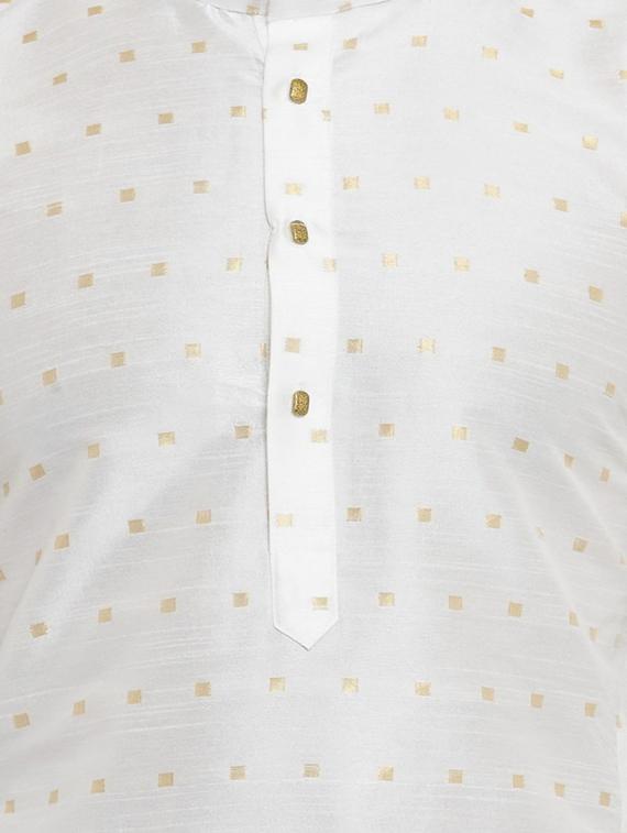 white dupion long kurta - 15609790 - Zoom Image - 4