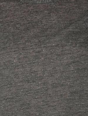 charcoal grey short sleeved knitted top - 15610757 - Standard Image - 4