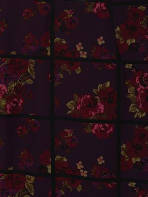 keyhole back floral grid pattern top - 15610776 - Standard Image - 4