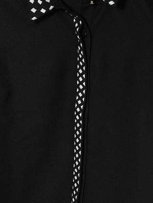 concealed placket print detail asymmetric shirt - 15610781 - Standard Image - 4
