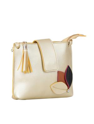 beige leatherette (pu) regular sling bag - 15611487 - Standard Image - 4