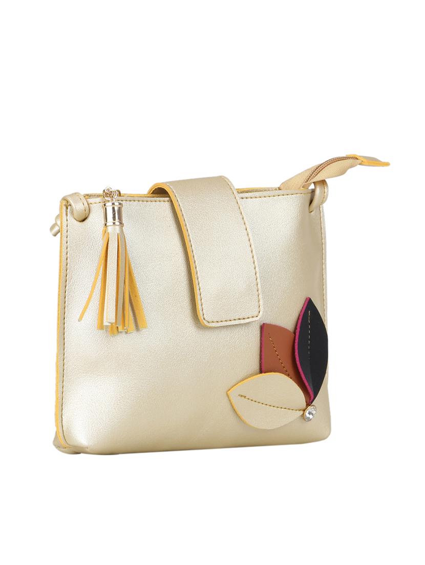 beige leatherette (pu) regular sling bag - 15611487 - Zoom Image - 4