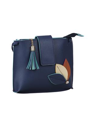 blue leatherette (pu) regular sling bag - 15611489 - Standard Image - 4