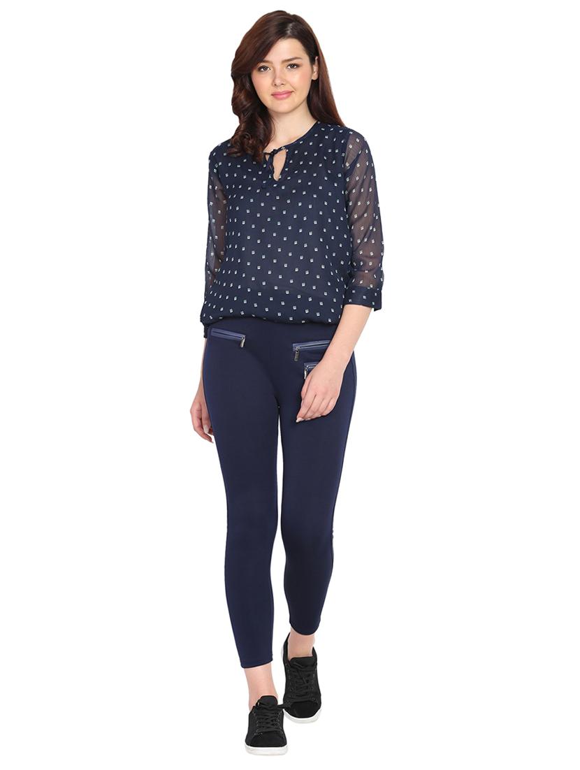 tie up neck blouson top - 15611685 - Zoom Image - 4