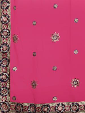 floral embroidered saree with blouse - 15611716 - Standard Image - 4