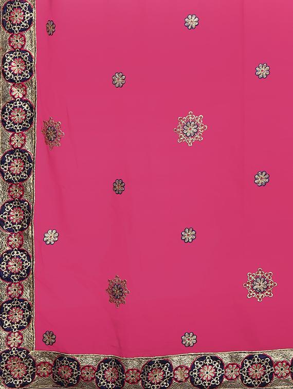 floral embroidered saree with blouse - 15611716 - Zoom Image - 4