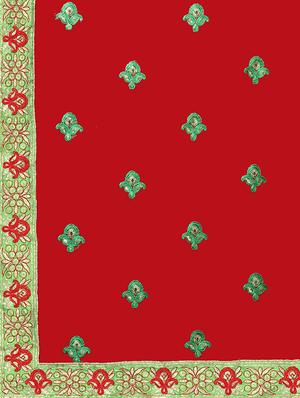 paisley embroidered saree with blouse - 15611718 - Standard Image - 4