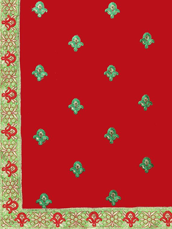 paisley embroidered saree with blouse - 15611718 - Zoom Image - 4