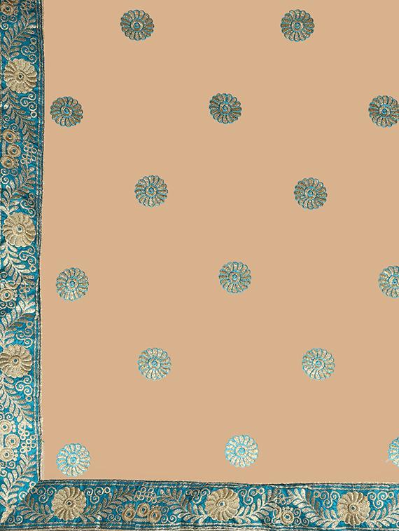 floral embroidered saree with blouse - 15611731 - Zoom Image - 4