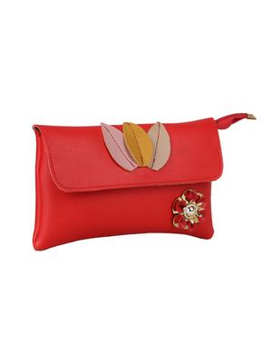 red leatherette (pu) regular sling bag - 15611744 - Standard Image - 4