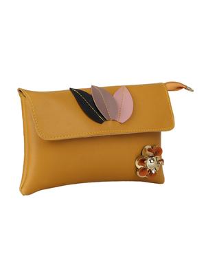 tan leatherette (pu) regular sling bag - 15611745 - Standard Image - 4