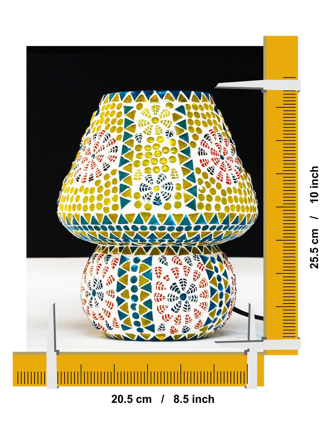 Multicolour Mosaic Glass Table Lamp With Shades For Living Room - 15612038 - Zoom Image - 4