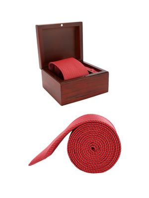 red microfiber tie with pocketsquare - 15612092 - Standard Image - 4