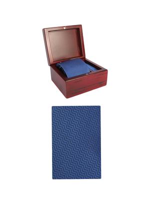 blue microfiber tie with pocket square - 15612105 - Standard Image - 4