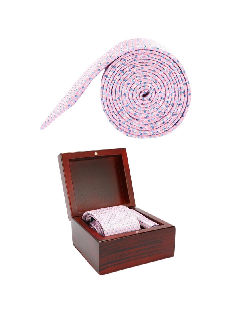 pink microfiber tie with pocketsquare - 15612116 - Zoom Image - 4