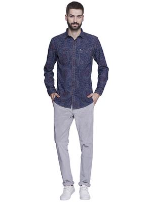 grey cotton flat front casual trouser - 15612304 - Standard Image - 4