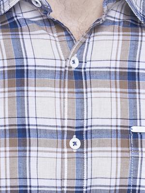 blue cotton casual shirt - 15612316 - Standard Image - 4