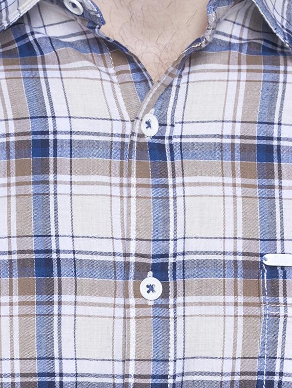 blue cotton casual shirt - 15612316 - Zoom Image - 4