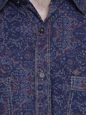 blue cotton casual shirt - 15612317 - Standard Image - 4