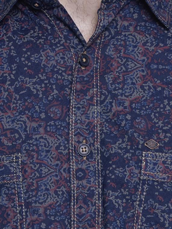 blue cotton casual shirt - 15612317 - Zoom Image - 4