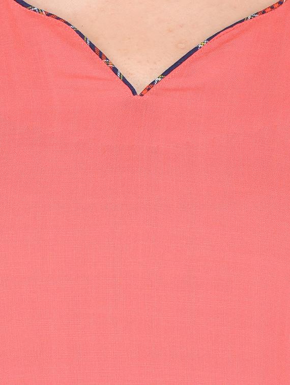 button detail solid asymmetric dress - 15612877 - Zoom Image - 4