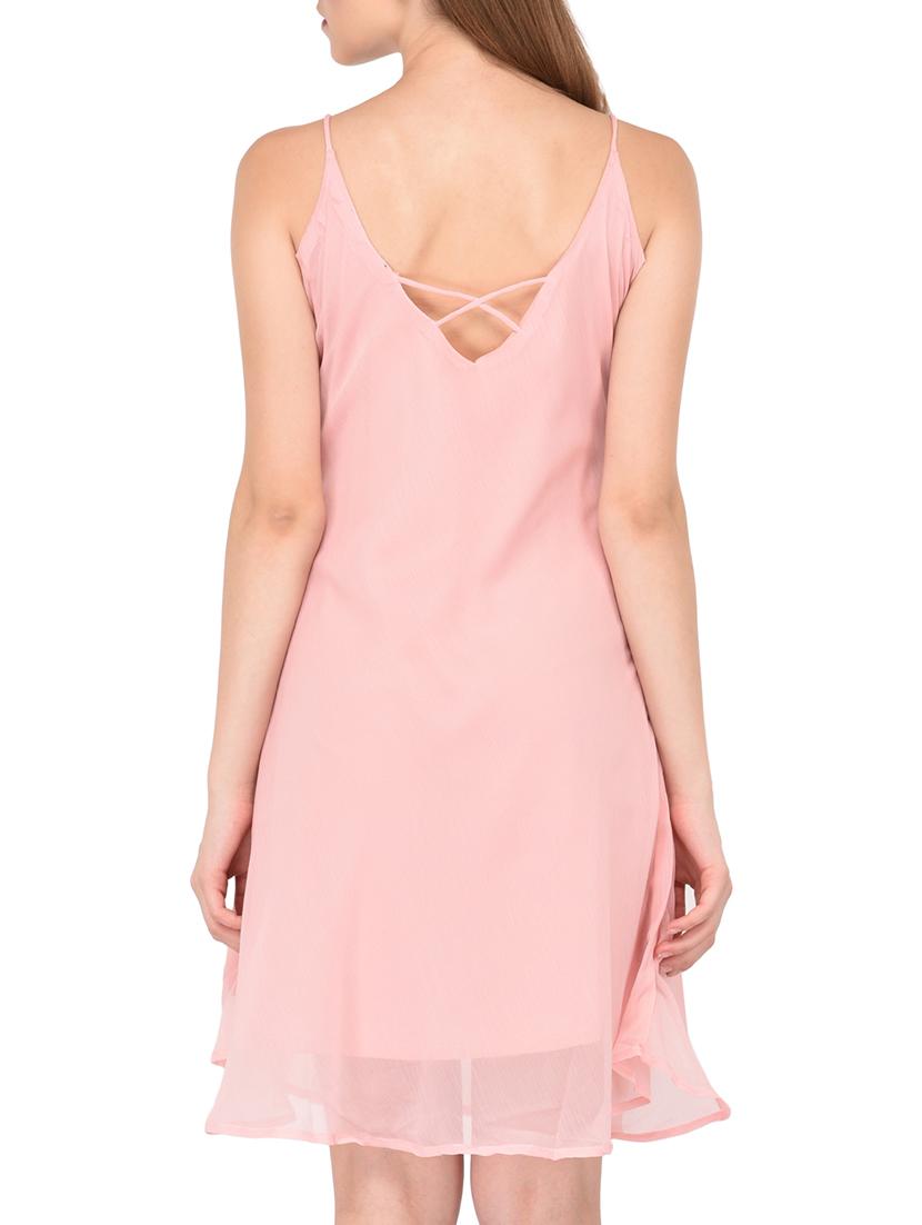 criss cross back detail a-line dress - 15612878 - Zoom Image - 4