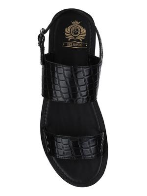 black Leather back strap sandals - 15613030 - Standard Image - 4