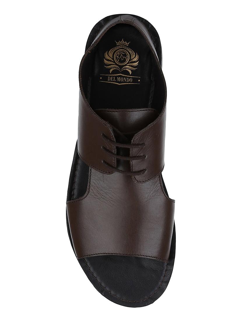 brown Leather lace-up sandals - 15613034 - Zoom Image - 4