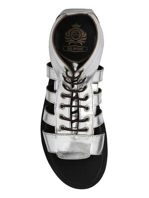 silver Leather lace-up sandals - 15613035 - Standard Image - 4
