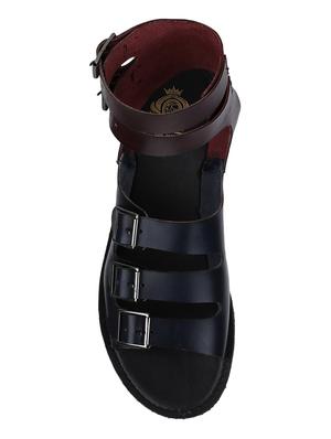 blue Leather back strap sandals - 15613036 - Standard Image - 4