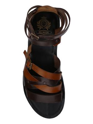 brown Leather back strap sandals - 15613039 - Standard Image - 4