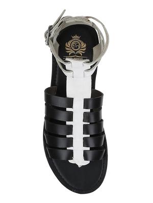 white Leather back strap sandals - 15613040 - Standard Image - 4