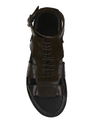 brown Leather back strap sandals - 15613042 - Standard Image - 4