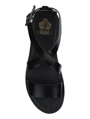 black Leather back strap sandals - 15613044 - Standard Image - 4