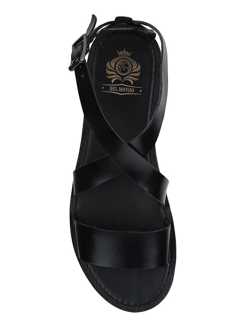 black Leather back strap sandals - 15613044 - Zoom Image - 4