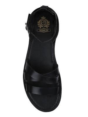 black leather back strap sandals - 15613050 - Standard Image - 4