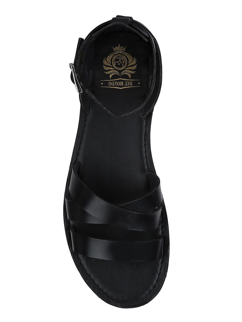 black leather back strap sandals - 15613050 - Zoom Image - 4