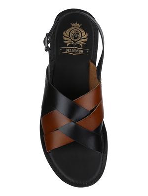 black Leather back strap sandals - 15613052 - Standard Image - 4
