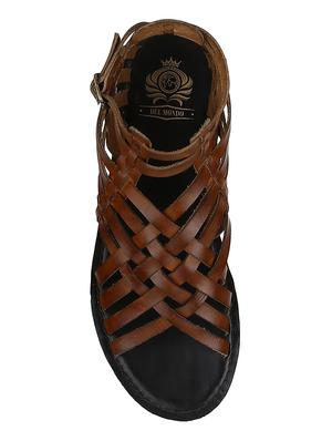 tan Leather back strap sandals - 15613053 - Standard Image - 4
