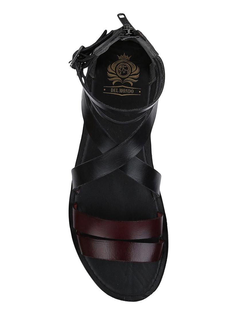 black Leather back strap sandals - 15613054 - Zoom Image - 4