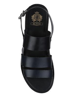 navy Leather back strap sandals - 15613055 - Standard Image - 4