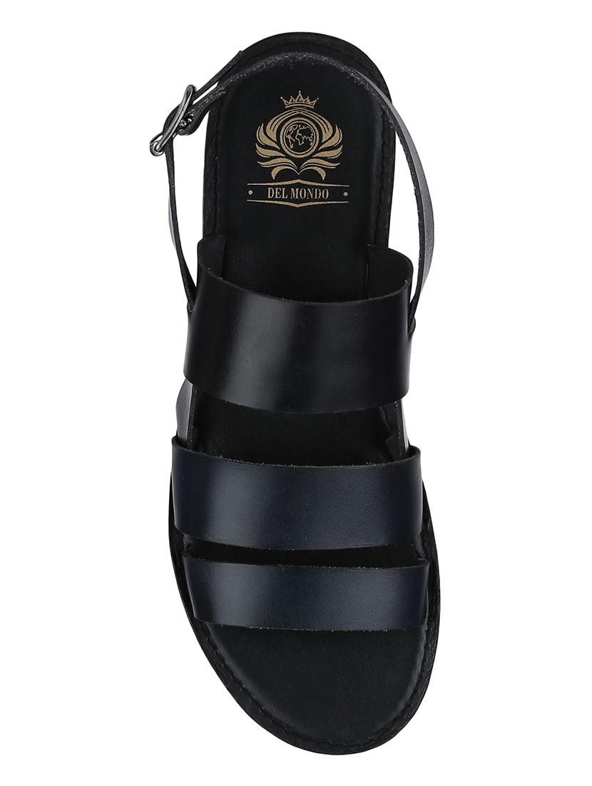 navy Leather back strap sandals - 15613055 - Zoom Image - 4