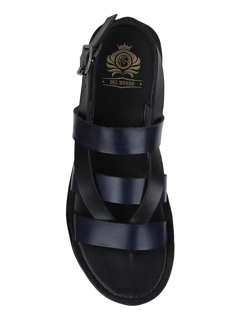 navy Leather back strap sandals - 15613058 - Zoom Image - 4