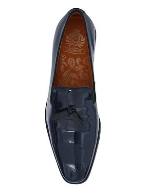 navy Patent Leather tassel slip ons - 15613156 - Standard Image - 4