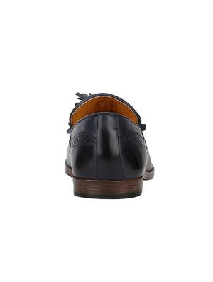 navy Leather tassel slip ons - 15613224 - Standard Image - 4