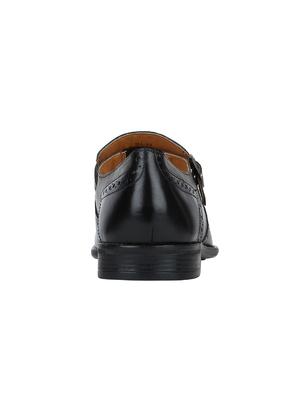 black Leather slip on monk straps - 15613225 - Standard Image - 4