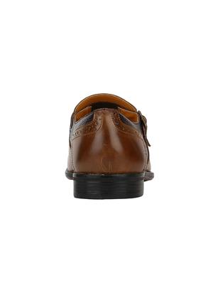 tan Leather slip on monk straps - 15613226 - Standard Image - 4