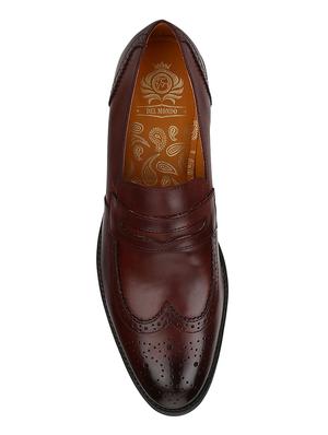 maroon leather formal slip ons - 15613237 - Standard Image - 4